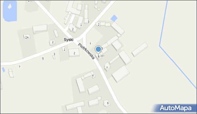 Syski, Piotrkowska, 5, mapa Syski