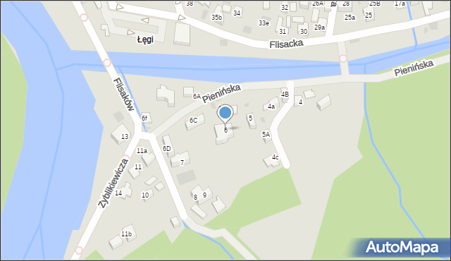 Szczawnica, Pienińska, 6, mapa Szczawnica