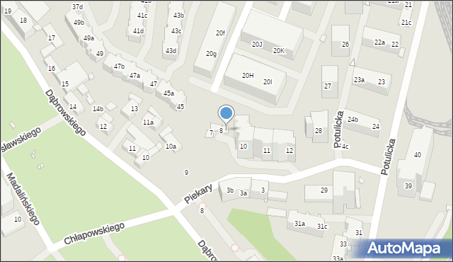 Szczecin, Piekary, 9, mapa Szczecina