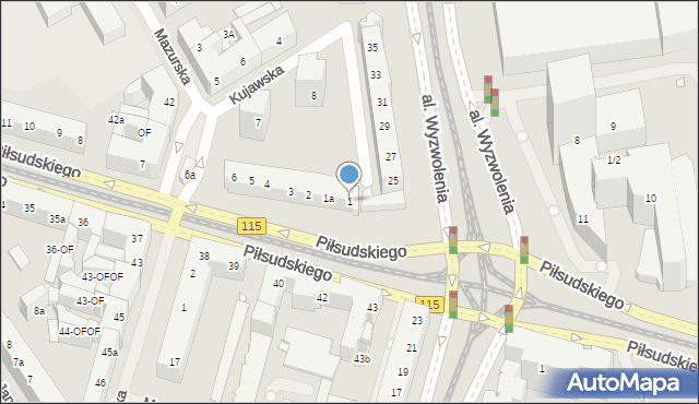 Szczecin, Piłsudskiego Józefa, marsz., 1, mapa Szczecina