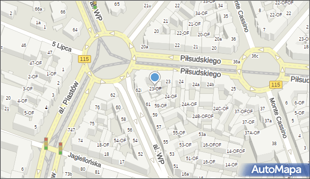 Szczecin, Piłsudskiego Józefa, marsz., 23-OF, mapa Szczecina