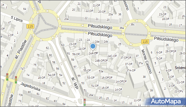 Szczecin, Piłsudskiego Józefa, marsz., 24A-OF, mapa Szczecina