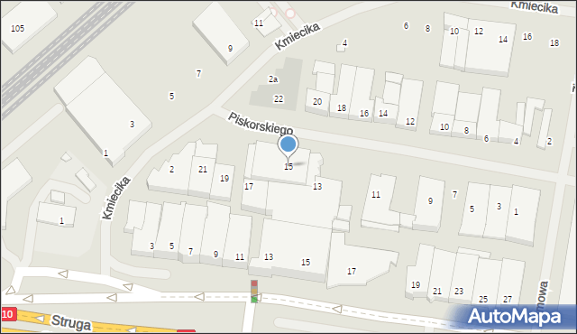 Szczecin, Piskorskiego Czesława, 15, mapa Szczecina