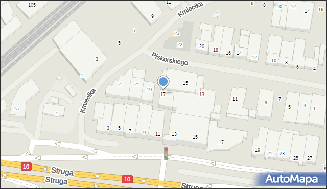 Szczecin, Piskorskiego Czesława, 17, mapa Szczecina