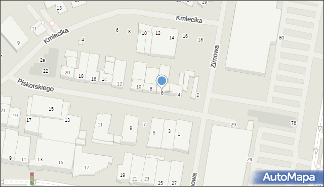 Szczecin, Piskorskiego Czesława, 6, mapa Szczecina