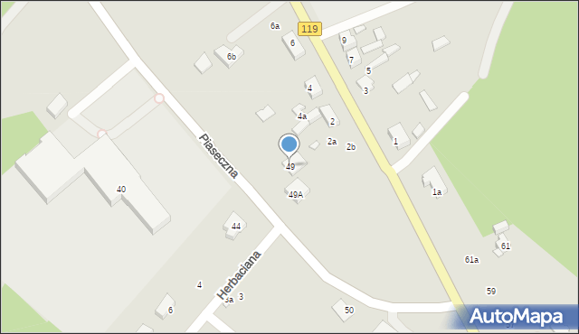 Szczecin, Piaseczna, 49, mapa Szczecina