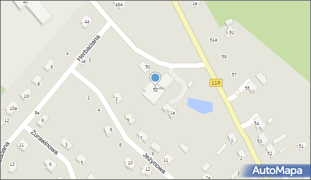 Szczecin, Piaseczna, 52, mapa Szczecina