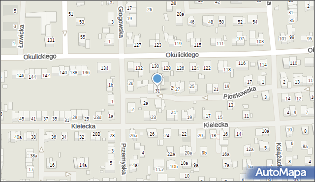 Szczecin, Piotrkowska, 31, mapa Szczecina