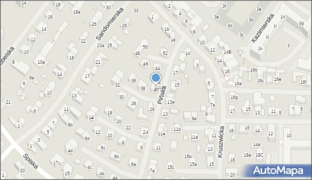 Szczecin, Pińska, 40, mapa Szczecina