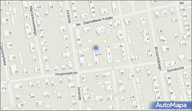 Szczecin, Piramowicza Grzegorza, ks., 9, mapa Szczecina
