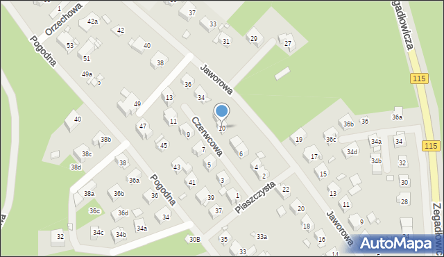 Szczecin, Piaszczysta, 10, mapa Szczecina