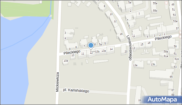 Szczecinek, Pileckiego Witolda, rtm., 12, mapa Szczecinek