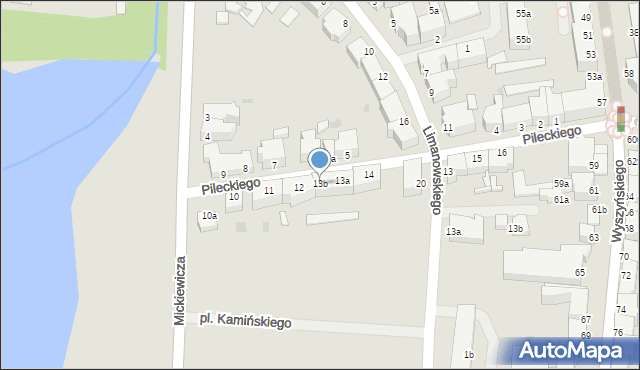 Szczecinek, Pileckiego Witolda, rtm., 13b, mapa Szczecinek