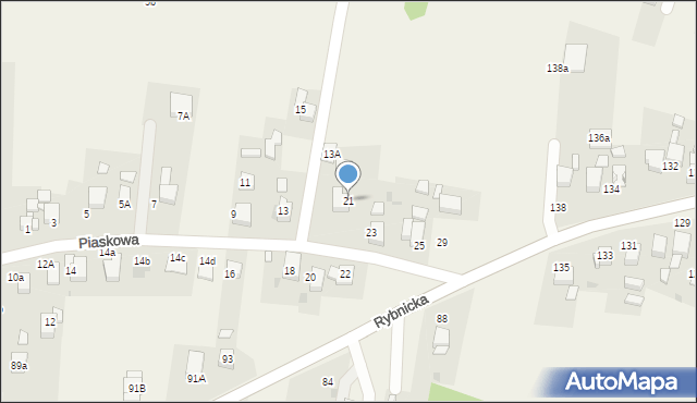 Szczerbice, Piaskowa, 21, mapa Szczerbice