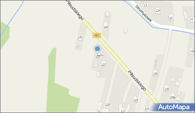 Szczerców, Piłsudskiego Józefa, marsz., 125, mapa Szczerców