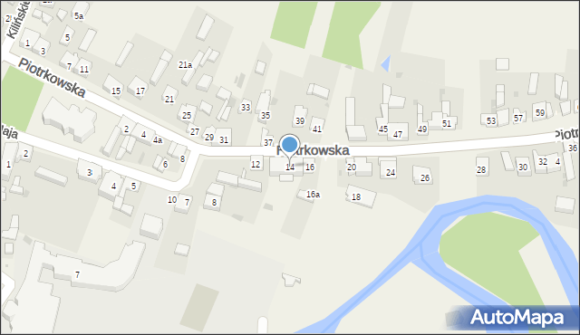 Szczerców, Piotrkowska, 14, mapa Szczerców