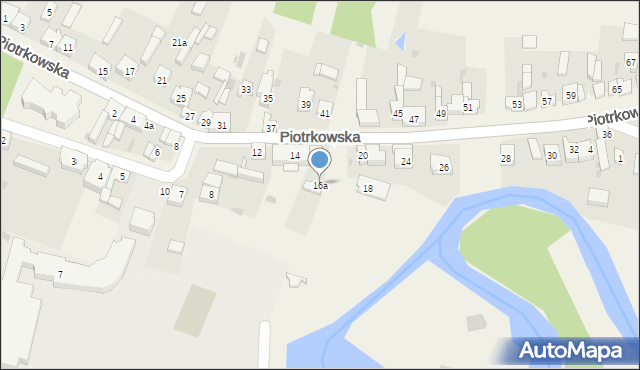 Szczerców, Piotrkowska, 16a, mapa Szczerców