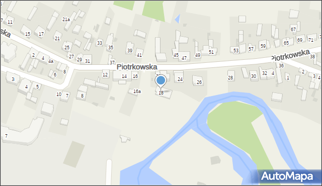 Szczerców, Piotrkowska, 18, mapa Szczerców