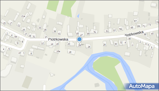 Szczerców, Piotrkowska, 24, mapa Szczerców