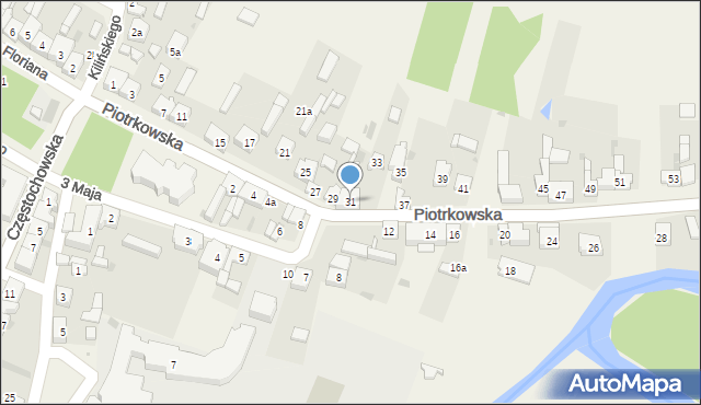 Szczerców, Piotrkowska, 31, mapa Szczerców