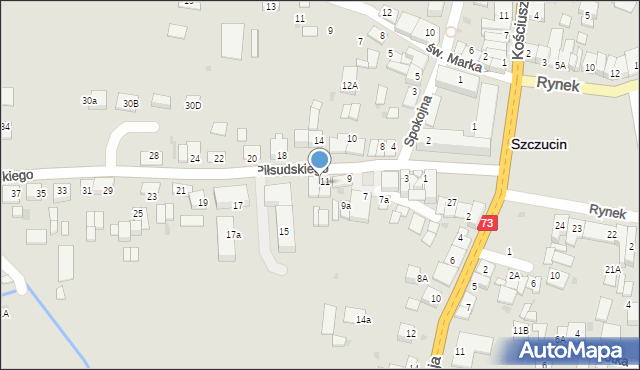 Szczucin, Piłsudskiego Józefa, marsz., 13, mapa Szczucin