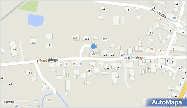 Szczucin, Piłsudskiego Józefa, marsz., 28, mapa Szczucin