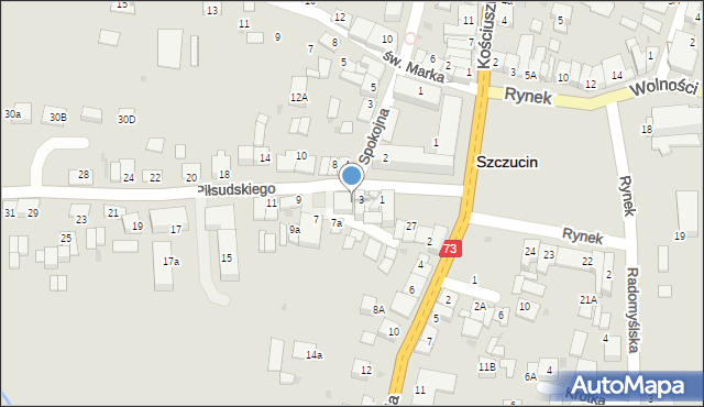 Szczucin, Piłsudskiego Józefa, marsz., 5, mapa Szczucin