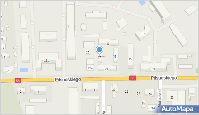 Szczytno, Piłsudskiego Józefa, marsz., 27, mapa Szczytno