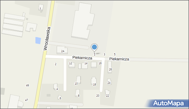 Szewce, Piekarnicza, 1, mapa Szewce