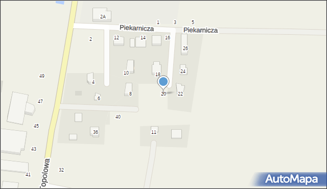 Szewce, Piekarnicza, 20, mapa Szewce