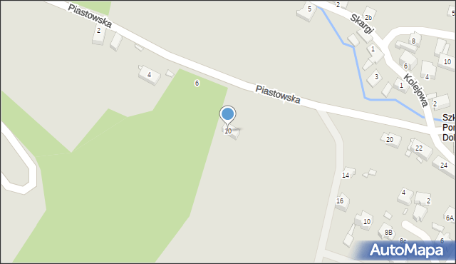 Szklarska Poręba, Piastowska, 10, mapa Szklarska Poręba