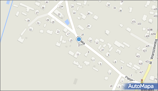Tarnobrzeg, Piętaka Stanisława, 13, mapa Tarnobrzegu