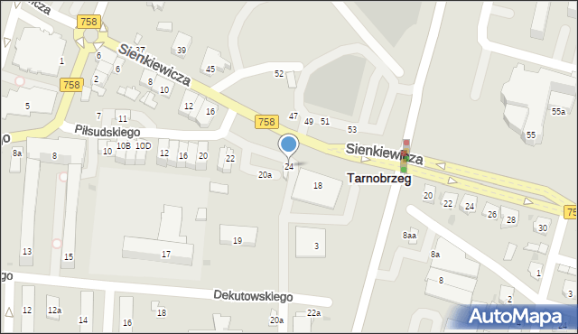 Tarnobrzeg, Piłsudskiego Józefa, marsz., 24, mapa Tarnobrzegu