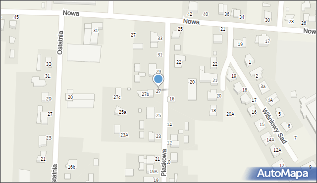 Tarnowo Podgórne, Piaskowa, 27, mapa Tarnowo Podgórne