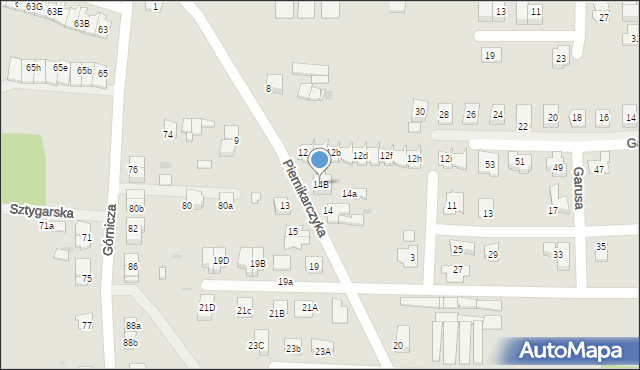 Tarnowskie Góry, Piernikarczyka Józefa, 14B, mapa Tarnowskie Góry