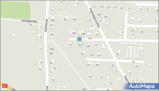 Tarnowskie Góry, Piernikarczyka Józefa, 21c, mapa Tarnowskie Góry