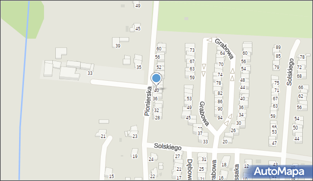 Tarnowskie Góry, Pionierska, 40, mapa Tarnowskie Góry