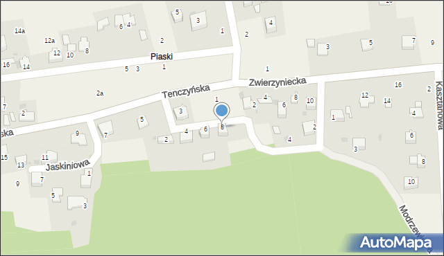 Tenczynek, Piaskowa, 8, mapa Tenczynek