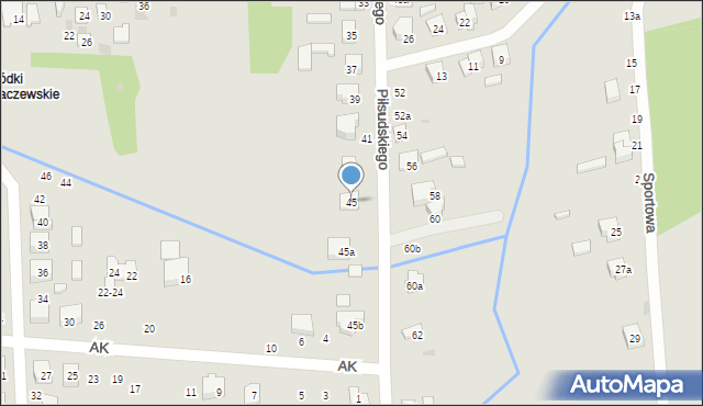 Terespol, Piłsudskiego Józefa, marsz., 45, mapa Terespol