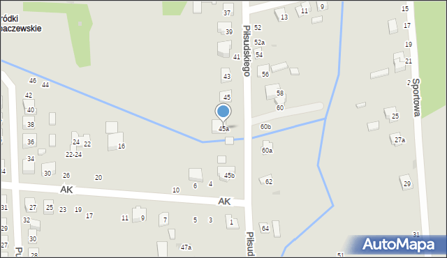 Terespol, Piłsudskiego Józefa, marsz., 45a, mapa Terespol