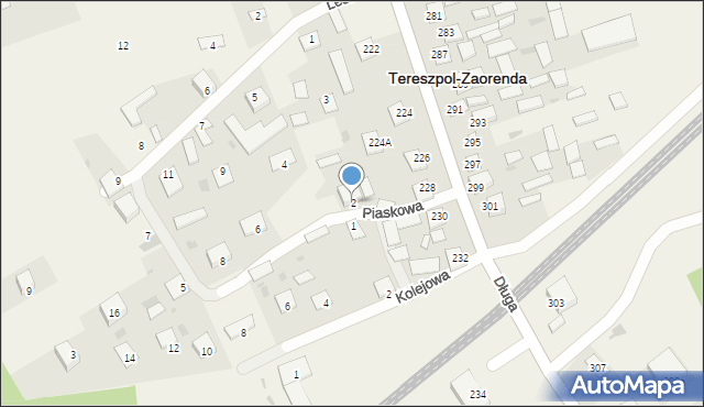 Tereszpol-Zaorenda, Piaskowa, 2, mapa Tereszpol-Zaorenda