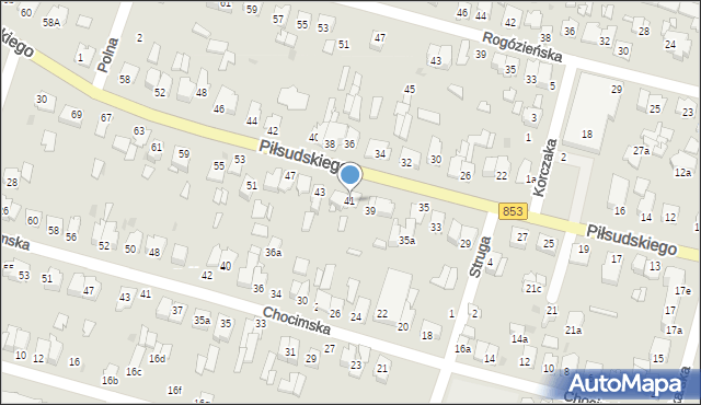 Tomaszów Lubelski, Piłsudskiego Józefa, marsz., 41, mapa Tomaszów Lubelski