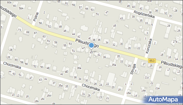 Tomaszów Lubelski, Piłsudskiego Józefa, marsz., 43, mapa Tomaszów Lubelski