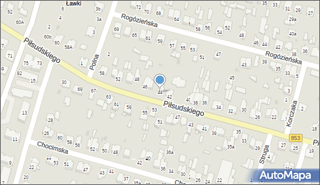 Tomaszów Lubelski, Piłsudskiego Józefa, marsz., 44, mapa Tomaszów Lubelski
