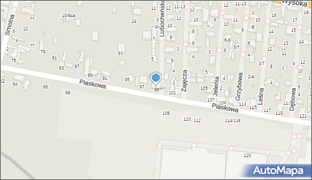 Tomaszów Mazowiecki, Piaskowa, 99, mapa Tomaszów Mazowiecki