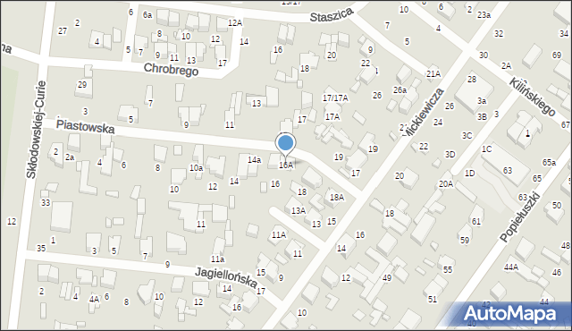 Tomaszów Mazowiecki, Piastowska, 16A, mapa Tomaszów Mazowiecki
