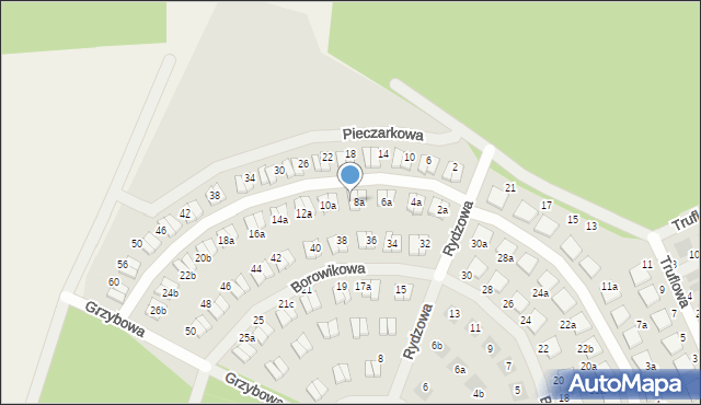 Trąbki Wielkie, Pieczarkowa, 8b, mapa Trąbki Wielkie