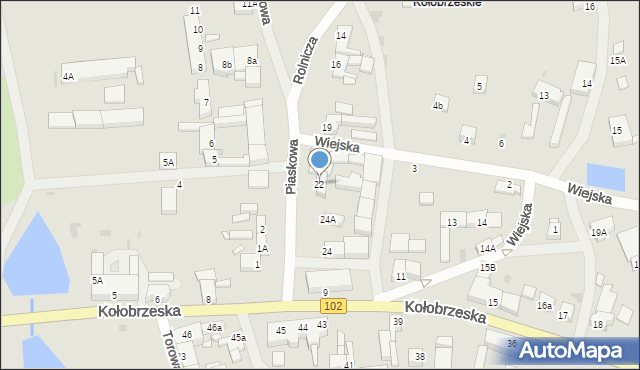 Trzebiatów, Piaskowa, 22, mapa Trzebiatów