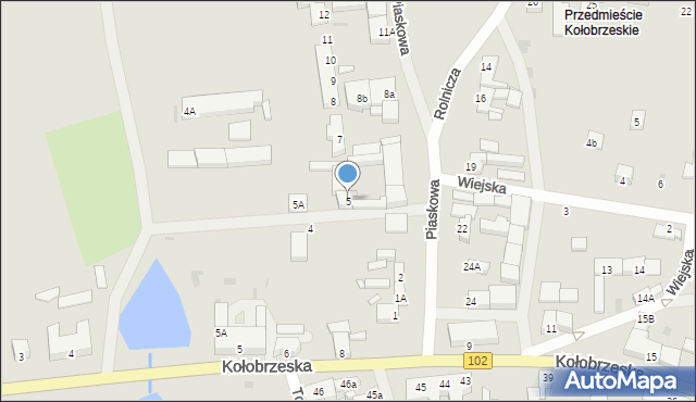 Trzebiatów, Piaskowa, 5, mapa Trzebiatów