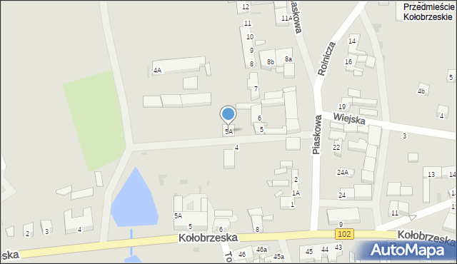 Trzebiatów, Piaskowa, 5A, mapa Trzebiatów